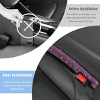 2PCS Bling Car Seat Gap Filler, Sparkling Rhinestone Side Seat Gap Blocker Stop Things from Dropping, Soft Foam Car Truck Filler Blocker Fill The Gaps Between Seats and Console (Pink)