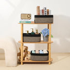 MiniArk Small Storage Baskets for Organizing | Closet Organizer Bins | Shelf Toy Basket | Woven Rope Baskets | Cube Decorativ