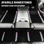 NBTEPEM Multicolor Bling Car Floor Mats Full Set, Universal Fit Most Cars,SUV, Trucks, 4 pcs Sparkle Glitter Diamond Carpet for Women Girls with Anti-Slip Pad (Colorful Diamond)