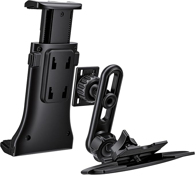 CD Slot GPS Mount - for iPad Cell Phones Android Tablet PC Carplay Screen 4"-13" Monitor CD Mount Holder Fits Garmin Nuvi Tomtom GPS Navigator [Extension Arm/Universal Bracket Included]