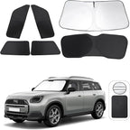 Windshield Sun Shade Car Windshield Foldable Full Windows Coverage Custom Fit for 2024-2026 Mini Countryman Cooper F66 SUV Accessories Window Shades Block Sun UV Rays 6PCS