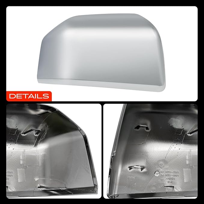 A-Premium Passenger Side Rearview Mirror Cover Cap - Compatible with Ford F-150 F150 2015-2020 & Lincoln Navigator 2016-2017 - Chrome