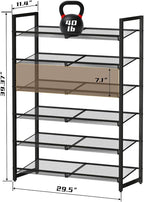 Shoe Rack, 6-Tier Metal Shoe Organizer, Tall Shoe Rack for Closet,entryway,Garage, with Adjustable Flat or Angled Shelves, Ho