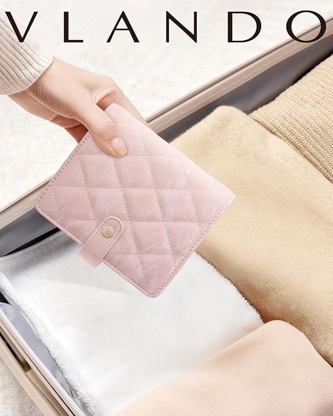 Vlando Travel Jewelry Organizer Case,Gifts for Women,Portable Jewelry Storage Book Ring Binder with Clear Zipper Velvet Pouch
