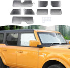 Windshield Sunshade Sun Shade Heat Shield Window Sun Visor Mat for Ford Bronco 4 Door 2021 2022 2023,8PCS