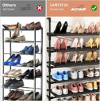 LANTEFUL 11 Tiers Tall Shoe Rack Holds 55 Pairs of Shoes with 18pcs Hooks Sturdy Wide Shoe Organizer Storage Free Standing Me