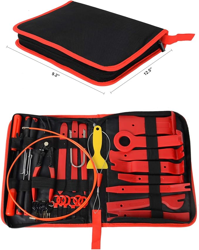 GOOACC 40Pcs Trim Removal Tool,Auto Terminal Removal Key Tool,Auto Clip Pliers Stereo Removal Tools,Car Upholstery Repair Rem