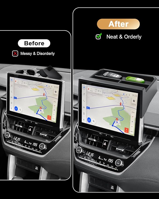 2026 Toyota Corolla Cross Dash Console Organizer - Behind Screen Organizer For 2025-2026 Corolla & 2026 Corolla Cross(XSE/SLE) Accessories Dashboard Storage Console Organizer - 10.5 Inch Screen Only