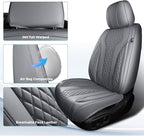 Leather Car Seat Covers Full Set, Breathable Faux Leather Seat Covers for Cars SUV Sedan Waterproof Grey