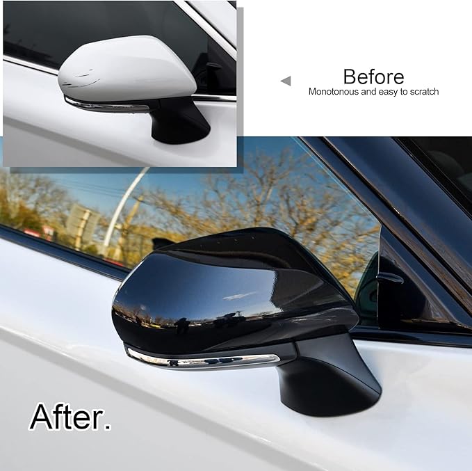 CKE Compatible with Toyota Camry 2026 2025 2024 2023 2022 2021 2020 2019 2018 Accessories Car Exterior Door Side Rearview Mirror Guard Cover Trim Caps -Glossy Black