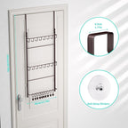 HapiRm Over Door Hat Rack - 3 Tier Wall Mounted Hat Organizer with 16 Hooks and 10 Movable Clips, Cap Hanger Storage up to 26