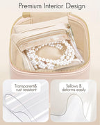 VLANDO Gifts for Teachers,Jewelry Box with 6 Velvet Jewelry Bags Travel Jewelry Storage for Women Girl Jewelry Organizer Neck