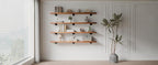Industrial Pipe Wall Wood Shelves,Real Wooden Shelves 48" in Walnut Color with 1.2" Extra Thickness, Modern Floating Shevles