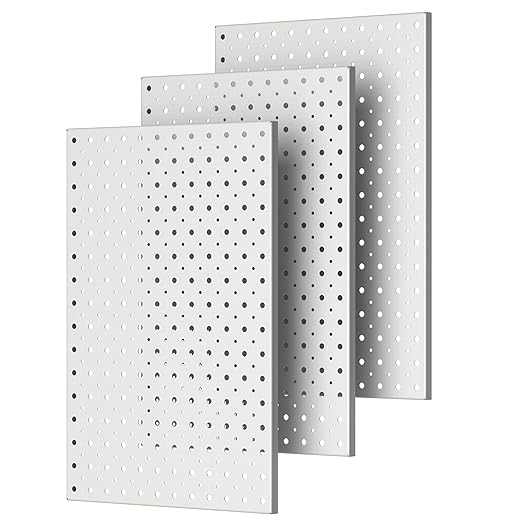 Pegboard Smith Metal Pegboard Panels, 16" x 12" Heavy-Duty Steel Wall Peg Boards for Garage Tool Storage, Pegboard Organizer 