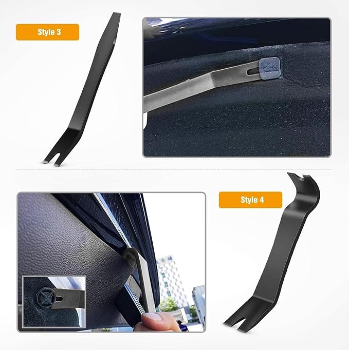 GOOACC 5 PCS Nylon Auto Trim Removal Tool Kit No-Scratch Removal Tool Kit for Car Clip Panel & Audio Dashboard Dismantle Blac