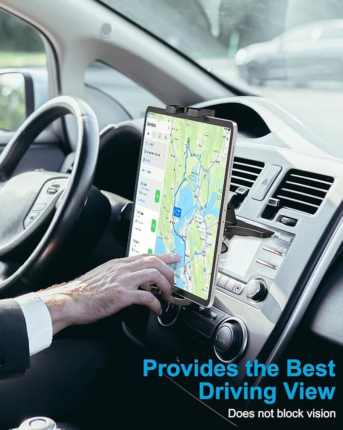 woleyi CD Slot Car Tablet Mount, 360° Rotatable CD Player Car Tablet & Phone Holder for iPad Pro 9.7, 11, 12.9 Air Mini 5 4 3 2, Samsung Galaxy Tabs, Switch, iPhone, More 4-13" Cell Phones and Tablets