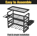 YYR 4 Layer Power Tool Organizer Wall Mount, Cordless Drill Hanger Storage Rack, Battery Tools Holder with Charging Station S