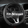 West Llama Flat Bottom Car Steering Wheel Cover for Nissan,D Shaped Steering Wheel Cover for Rogue,Altima,Kicks (Diamond Quil