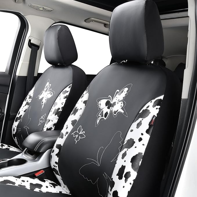 Flying Banner Butterfly car seat Covers ful Set Fashion Universal Lady Woman Female Rear Bench Split Colorized (Full Set - Fa