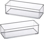 Amazing Abby - Glamour - 2-Pack Acrylic 1-Compartment Makeup Organizer, Transparent Plastic Lipstick Holder, Perfect Bathroom