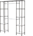 Amazon Basics Expandable Metal Hanging Closet Organizer and Storage Rack Wardrobe with Shelves, 57-80''L x 14''W x 72''H, Bro