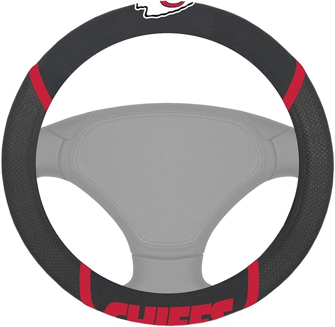 FANMATS NFL Unisex-Adult Embroidered Steering Wheel Cover