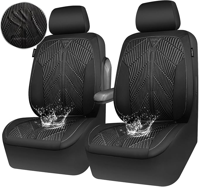 CAR PASS Waterproof Car seat covers Front Seats covers Neoprene Wetsuit, All-Weather Non-Slip Durable, Universal Fit for SUV 