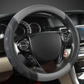 GIANT PANDA Microfiber Leather Steering Wheel Cover for Honda Accord,Civic,CR-V,HR-V,Pilot(Black+Gray-Standard Size)