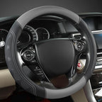 GIANT PANDA Microfiber Leather Steering Wheel Cover for Honda Accord,Civic,CR-V,HR-V,Pilot(Black+Gray-Standard Size)