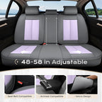 Coverado Seat Covers, Car Seat Covers Full Set, Leather Seat Covers for Cars, Car Seat Protector, Gray Car Seat Covers Front 