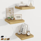 Fun Memories 12 Inch Square Floating Shelves 3 Pack - Wall Shelves with Invisible Brackets, Small Floating Shelves for Wall, 