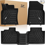 3W Floor Mats Fit Lexus ES (2019-2024 ES350/ES300h & 2025 ES300h/ES Hybrid), TPE All Weather Custom Fit Floor Liner for Lexus ES 1st and 2nd Row Car Mats, Black