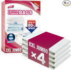 TAILI 4 Pack Vacuum Storage Bags for Comforter and Blankets, XXL Jumbo Vacuum Seal Bags for Bedding (47x39 Inch), Huge Space 