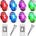 Upgrade LED Lights for Car-8PCS Interior Car Lights with Remote, USB-C 80 Hours 8 Colors IP65 Waterproof Rechargeable Underglow Wireless Strobe Lights for Trucks, eBike, Motorcycle