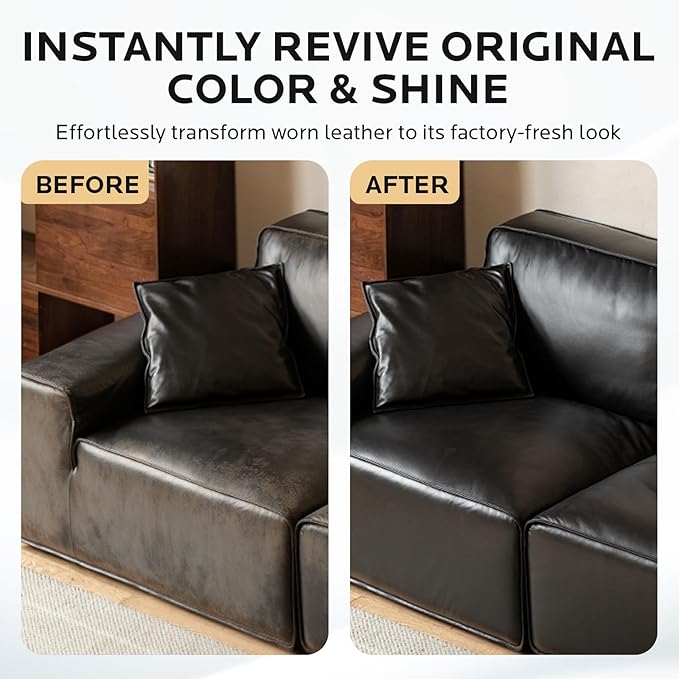 Black Leather Recoloring Balm: Premium Dye Repair Kits for Couch Sofas Car Seats Shoes Bags & Vinyl Furniture