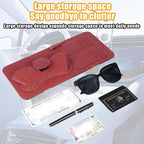 Sun Visor Organizer for Lincoln Navigator 2010-2025 Multifunctional PU Leather Organizer with Sunglasses Holder Pocket Car Interior Accessories, red Style