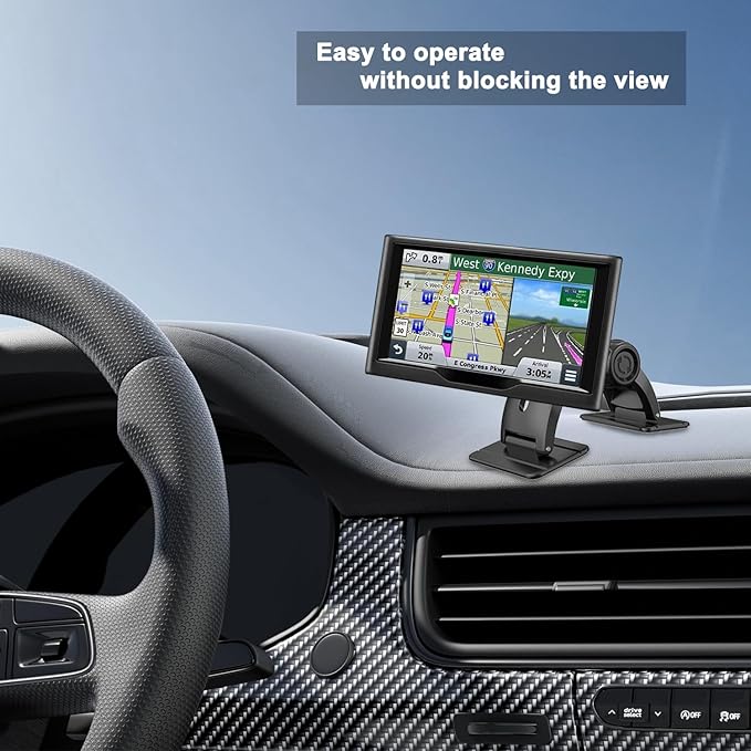 GPS Holder for Car Dashboard, Dual Adhesive Base GPS Mount for Any Surface, 360° Rotation GPS Car Holder for Garmin Nuvi Dezl Drive Drivesmart Zumo Driveassist DriveLuxe StreetPilot RV