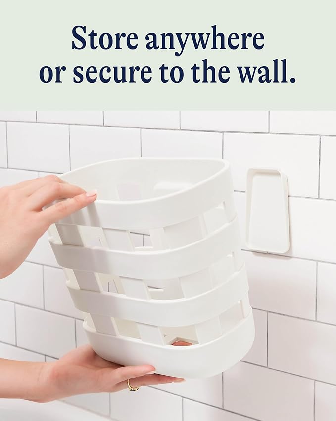 Lalo Bath Time Storage Bin - Keep Items Organized & Dry with Non-Toxic Plastic, Easy Cleanup, Removable Drying Bin, Woven Bab