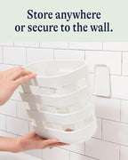 Lalo Bath Time Storage Bin - Keep Items Organized & Dry with Non-Toxic Plastic, Easy Cleanup, Removable Drying Bin, Woven Bab