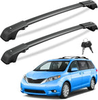 KINGGERI 300Lbs Lockable Roof Rack Cross Bars Compatible with Toyota Sienna 2011-2020 (with Raised Side Rails)，Anti-Theft Aluminum Roof Rails Crossbars Rooftop Cargo Basket Carrier canoe Luggage Rails