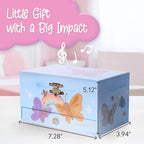 The Memory Building Co Butterfly Musical Jewelry Box Plays Classic Melody, Storage Organizer Music Box for Kids Ages 6-12, MD