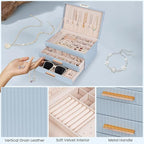 Dajasan Jewelry Box Organizer, 3-Tier Jewelry Storage with 2 Drawers, Large Jewelry Boxes for Women, PU Leather Surface with 