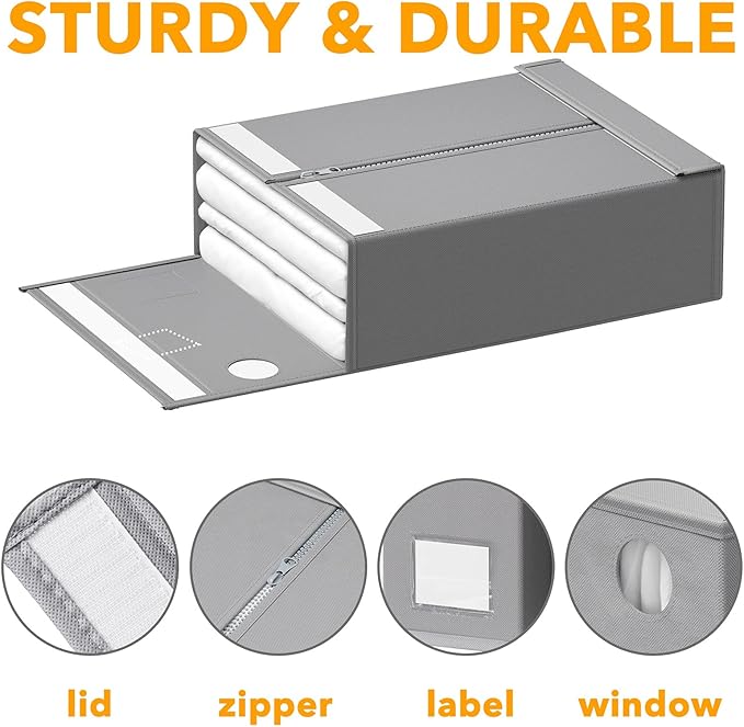 SpaceAid 12 Pack Bed Sheet Organizers and Storage, Foldable Sheet Organizer for Linen Closet, Sheets Set Folder Keeper with W