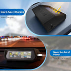 Tire Pressure Monitoring System TPMS, Solar Charge Tire Pressure Monitor with 6 External Sensors & 6 Alarm Modes, 0-144 PSI, Real-time Wireless TPMS for RV SUV Truck - with 6 Tire Valve Caps