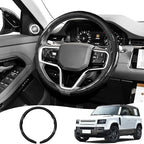 Car Steering Wheel Cover for Land Rover Defender Range Rover Sport Discovery Evoque Carbon Fiber Pattern Protective Cover Black Compatible with 15-inch Wheels Decorative Modification Accessories