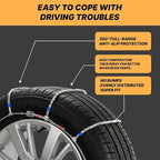 Snow Chains for Car Tires, Tire Chains for Passenger Cars, Sedan, SUVs, Quick Fit & Easy Installation, Portable Reusable Emer