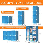VIPZONE Baby Dresser, Kids Closet Organizers, Portable Kids Wardrobe for Closet, Bedroom, Nursery, Cubby, Cabinet, Clothes, D