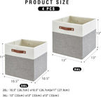 Bagnizer Collapsible Fabric Storage Cube Bins with 2 Reinforced PU Handles, Foldable Storage Organizer Baskets for Closet, Sh