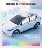 Wigoo 2026 Upgrade Tesla Model Y Side Window Sunshade [Ice-Crystal Cool, Suction No-Fall] Sun Block for Baby & Camping & Privacy Napping, 7PCS No Front Windshield for Model Y 2020-2024 Exclude Juniper