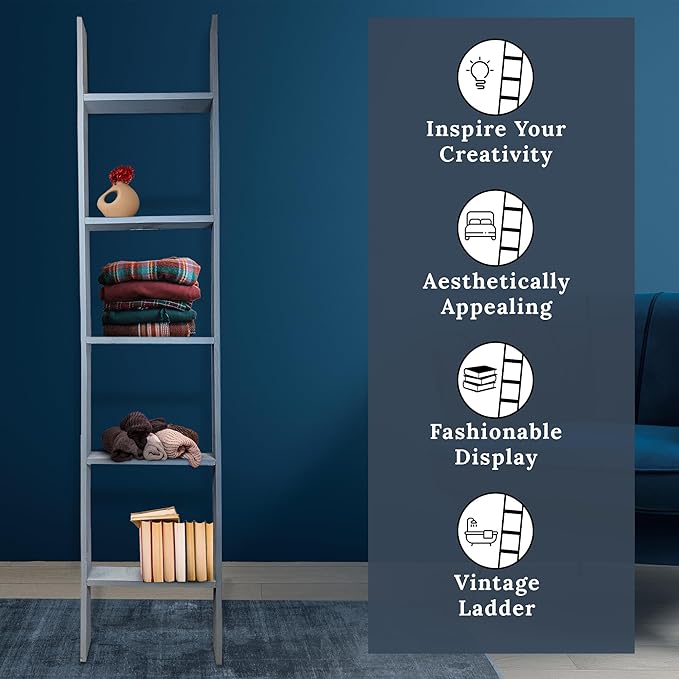 BARNWOODUSA Throw Blanket Ladder – Fully Assembled Reclaimed Wood – Rustic Decorative Ladder for Towels, Quilts, & More – Per